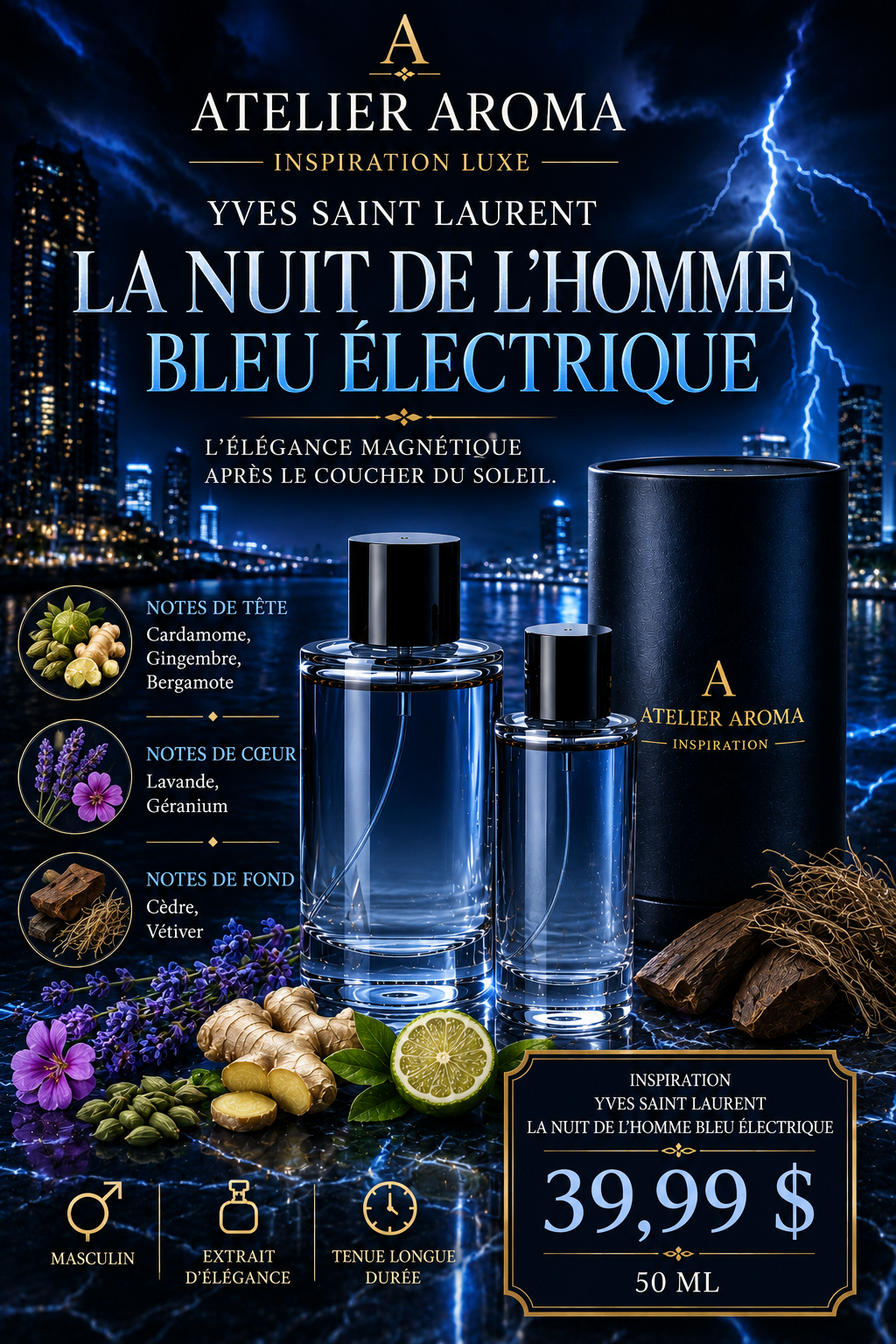 Inspiration La Nuit de L'Homme Bleu Électrique — Inspiration YSL
